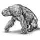 An illustration of an extinct giant ground sloth.